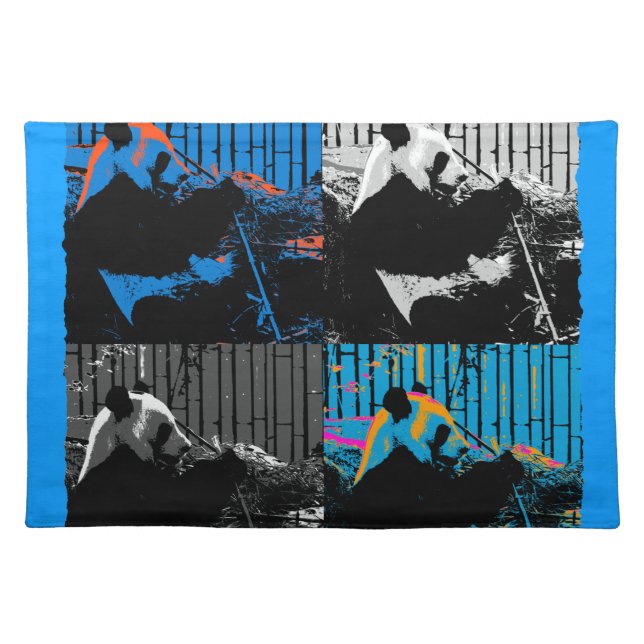 Panda Bear Multi-panel Modern Art Design Cloth Placemat (Front)
