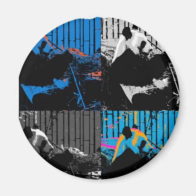 Panda Bear Multi-panel Modern Art Design Magnet (Front)