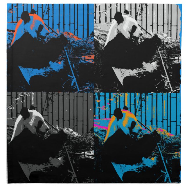 Panda Bear Multi-panel Modern Art Design Napkin (Front)