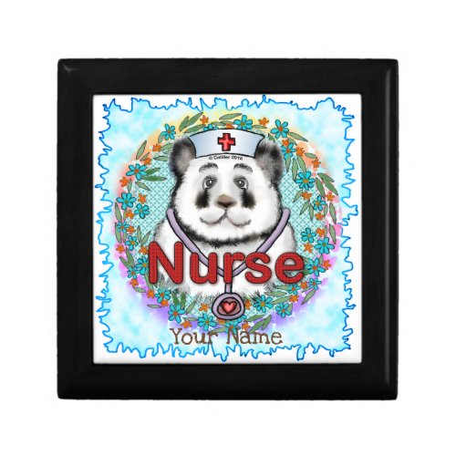 Panda Bear Nurse custom name  Gift Box