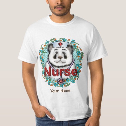 Panda Bear Nurse custom name t_shirt