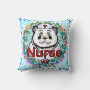 Panda bear nurse throw pillow