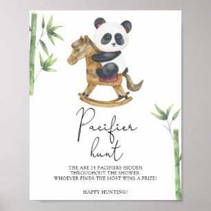 Panda Bear - pacifier hunt baby shower game Poster