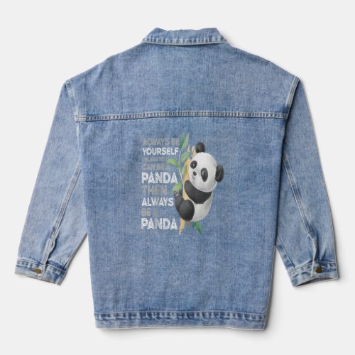 Panda Bear Panda Baseball  Denim Jacket