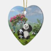Panda bear Paradise Ceramic Ornament (Left)