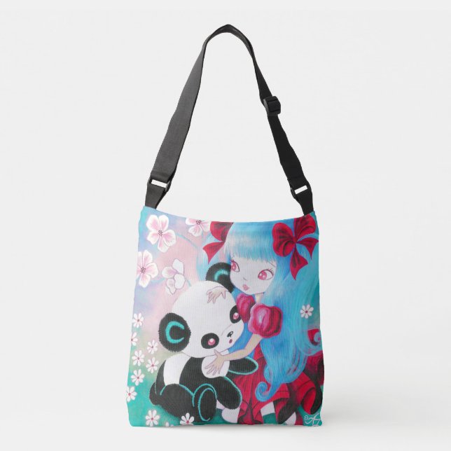 Panda Bear Paradise Crossbody Bag (Front)