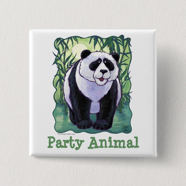 Panda Bear Party Center Button (Front)