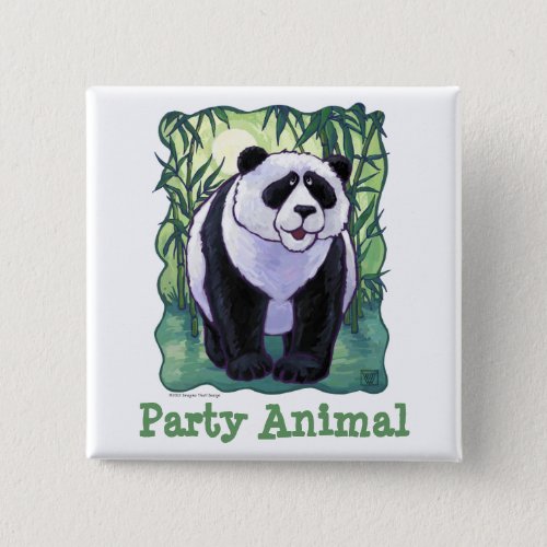Panda Bear Party Center Button