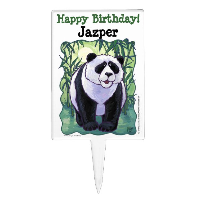 Panda Bear Party Center Cake Topper (Front)