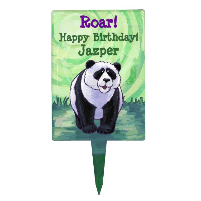 Panda Bear Party Center Cake Topper (Front)