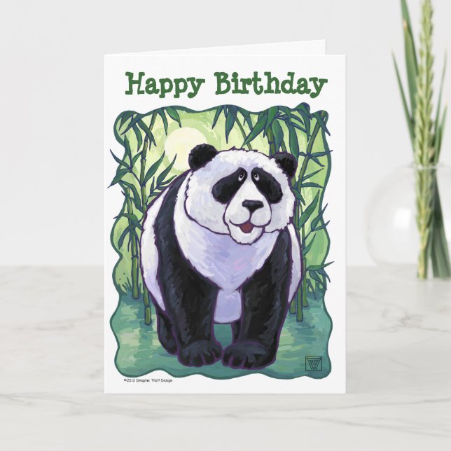 Panda Bear Party Center Card (Front)