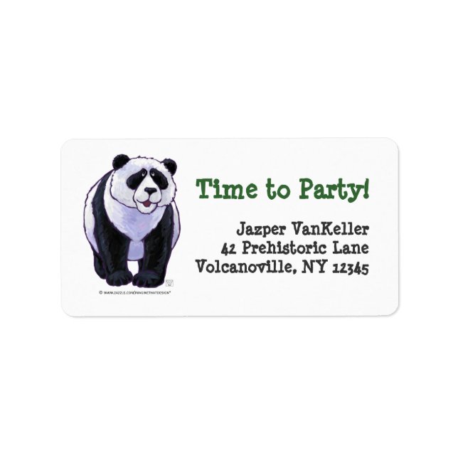 Panda Bear Party Center Label (Front)