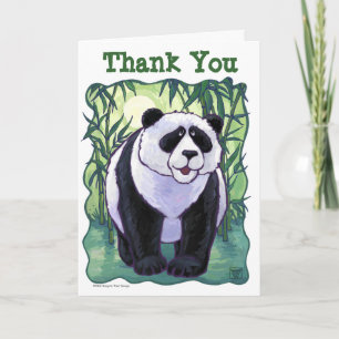 Panda Bear Party Center Letterpress Thank You Card