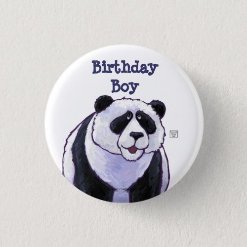 Panda Bear Party Center Pinback Button