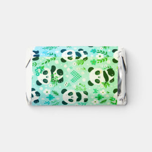 Panda Bear Pattern Green Print Hershey's Miniatures