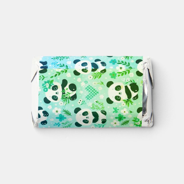 Panda Bear Pattern Green Print Hershey's Miniatures (Front)