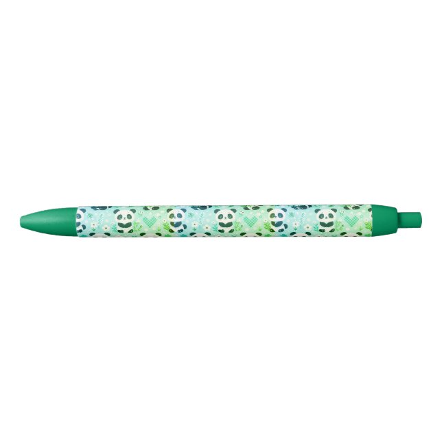 Panda Bear Pattern Green Print Pen (Front)