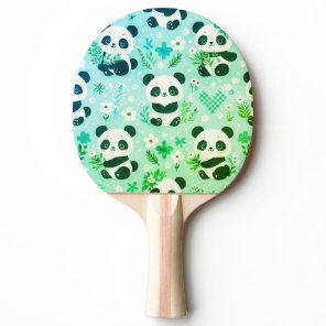 Panda Bear Pattern Green Print Ping Pong Paddle