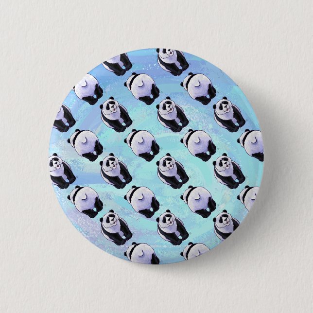 Panda Bear Patterns Button (Front)