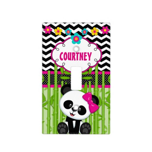 Panda Bear Personalized Light Switch Cover