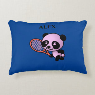 Panda bear personalized name throw pillow. accent pillow