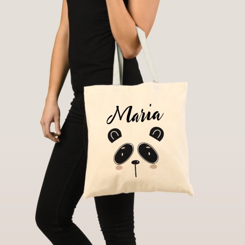 Panda Bear Personalized Tote Bag Cute Modern Bags 