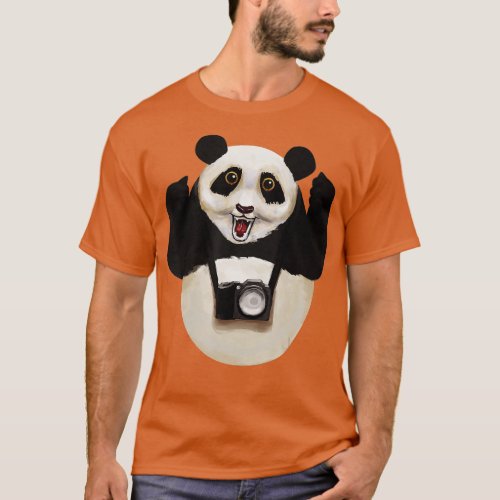 Panda Bear Photographer Photography Day  Camera  T_Shirt