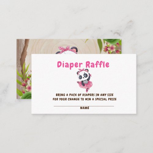 Panda Bear Pink Tutu Girl Baby Shower Business Card