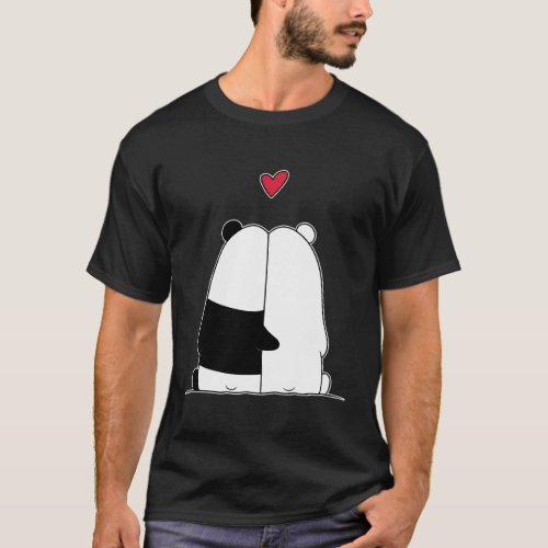 Panda Bear Polar Bear Love Day T_Shirt