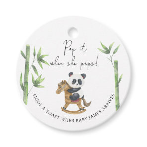 Panda Bear Pop it when she pops baby shower  Favor Tags