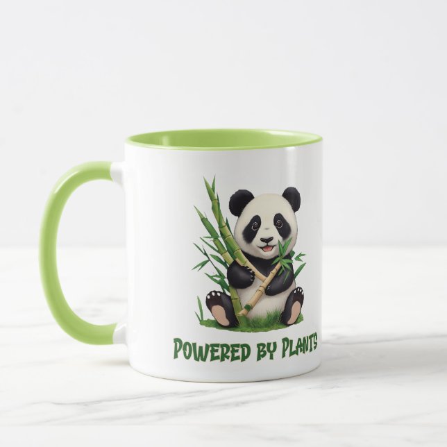 Panda Bear powered by plants Mug (Left)