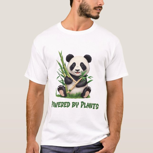 Panda Bear powered by plants T-Shirt (Front)