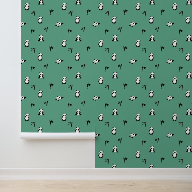 PANDA BEAR PRINT SEAMLESS  WALLPAPER  (Application)