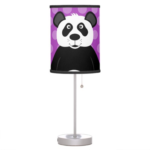 Panda Bear Purple Girls Room Baby Nursery  Table Lamp