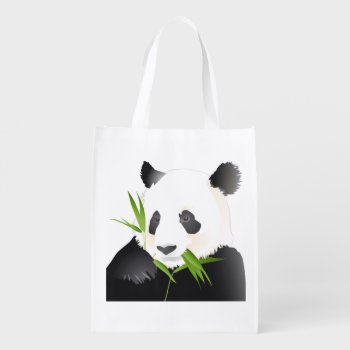Panda Bear Reusable Grocery Bag by bonfireanimals at Zazzle