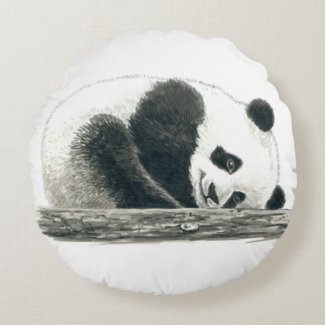 Panda bear round pillow (Front)