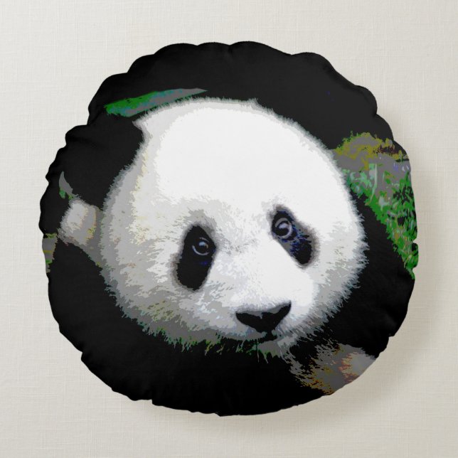 Panda Bear Round Pillow (Front)