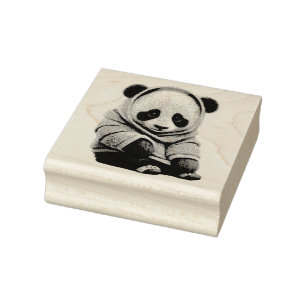 Panda Bear Rubber Stamp