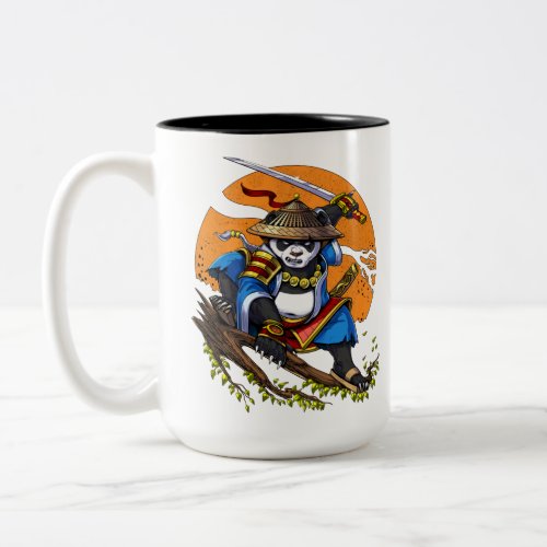 Panda Bear Samurai Ninja Two_Tone Coffee Mug