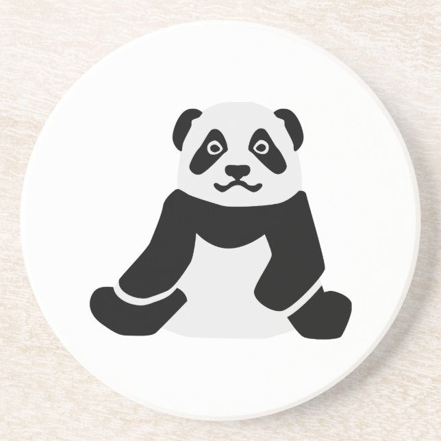 Panda bear sandstone coaster (Front)