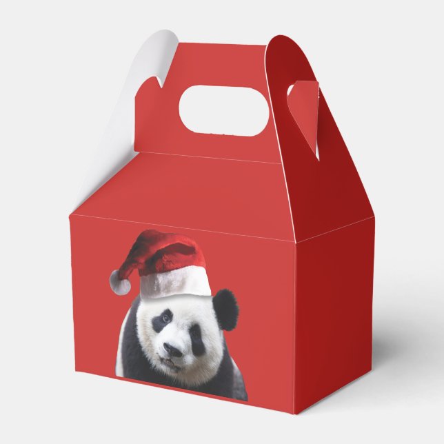 Panda Bear Santa Claus Favor Boxes (Front Side)