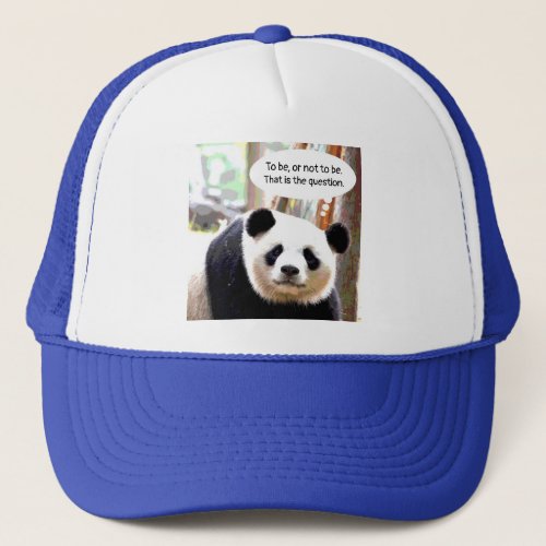 Panda Bear Shakespeare Quote Elegant Modern Trucker Hat