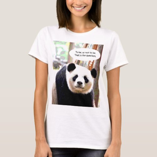 Panda Bear Shakespeare Quote Elegant Womens T_Shirt