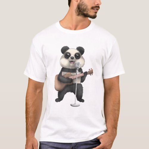 Panda Bear Singing Guitar Player Musician Music Gu T_Shirt