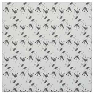 Panda Bear Sketch Pattern Fabric
