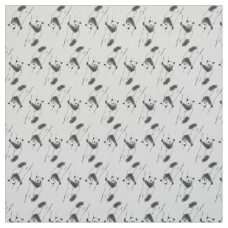 Panda Bear Sketch Pattern Fabric