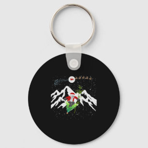Panda Bear Skiing Christmas Tree Santa Reindeer Keychain