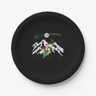 Panda Bear Skiing Christmas Tree Santa Reindeer Paper Plates