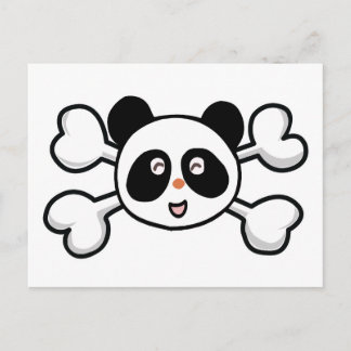 panda bear Skull and Crossbones Postcard