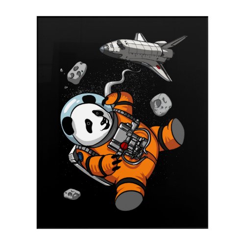 Panda Bear Space Astronaut Funny Animal Acrylic Print